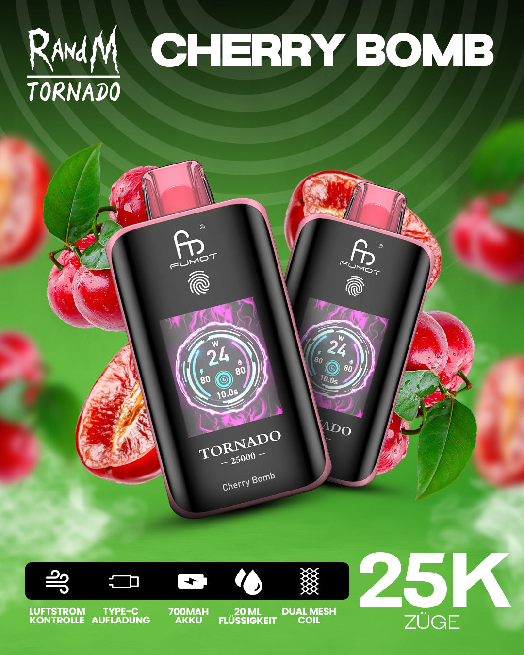 Cherry Bomb - RandM Tornado Vape - Offizieller Store