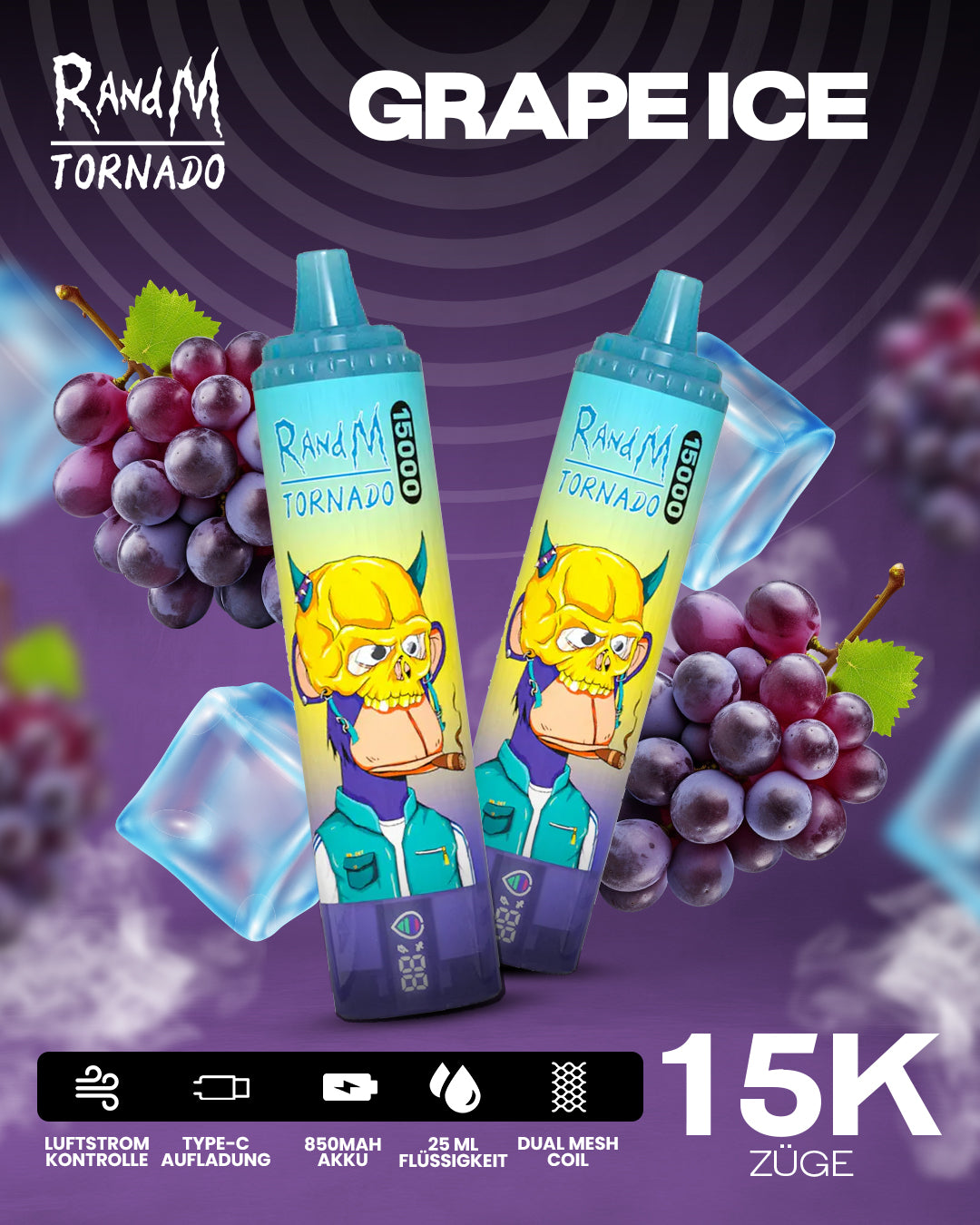 Grape Ice - RandM Tornado Vape - Offizieller Store