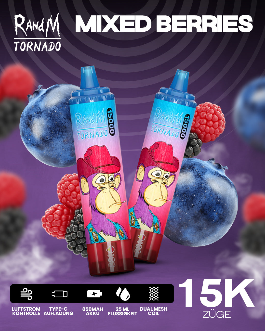 Mixed Berries - RandM Tornado Vape - Offizieller Store