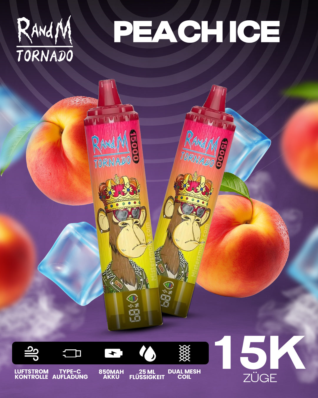 Peach Ice - RandM Tornado Vape - Offizieller Store