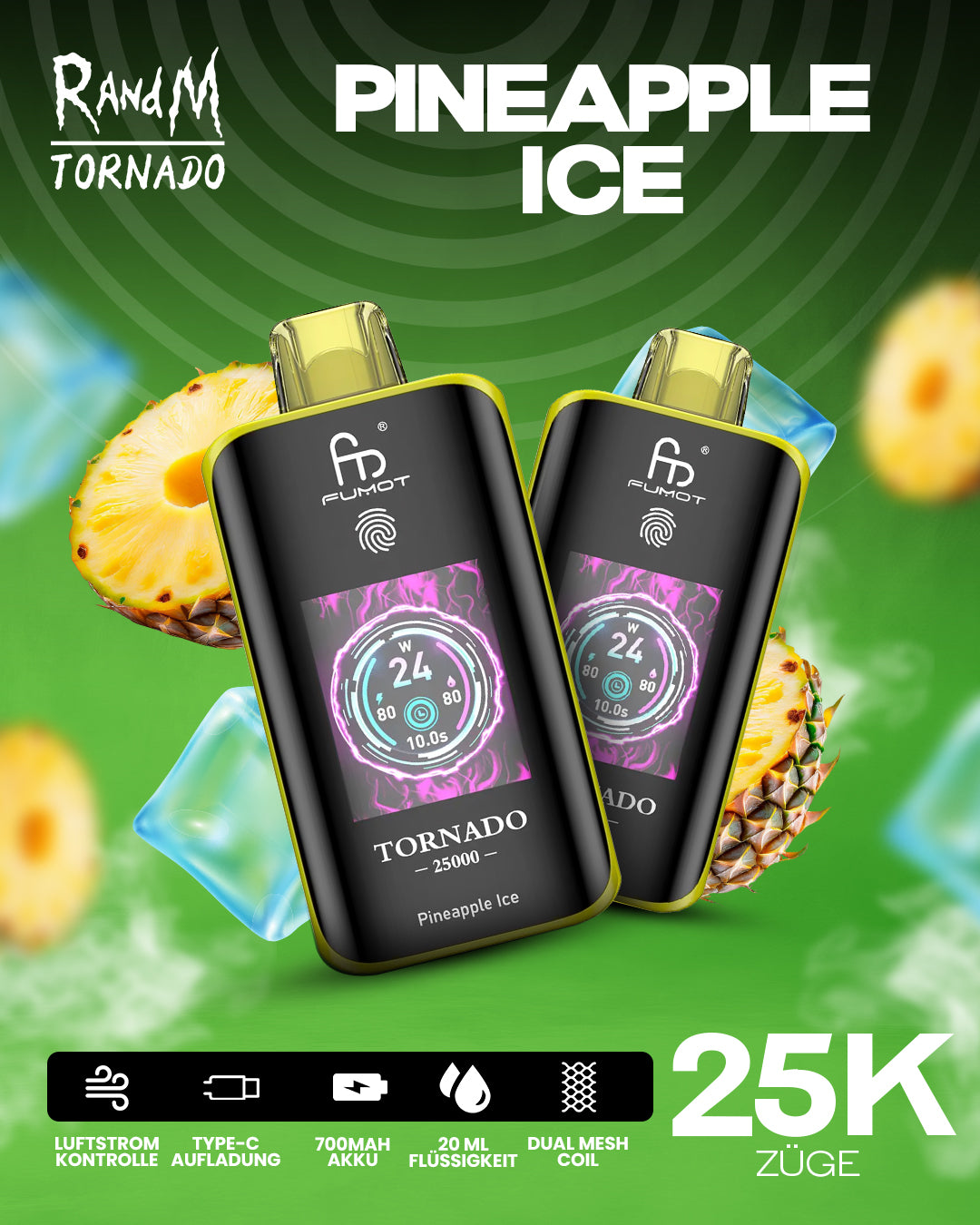 Pineapple Ice - RandM Tornado Vape - Offizieller Store