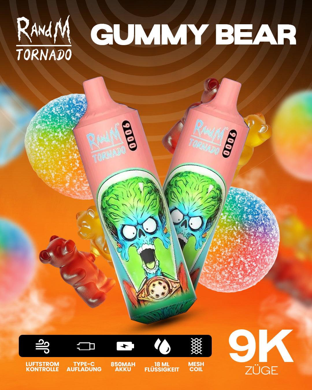 Gummybear - RandM Tornado Vape - Offizieller Store