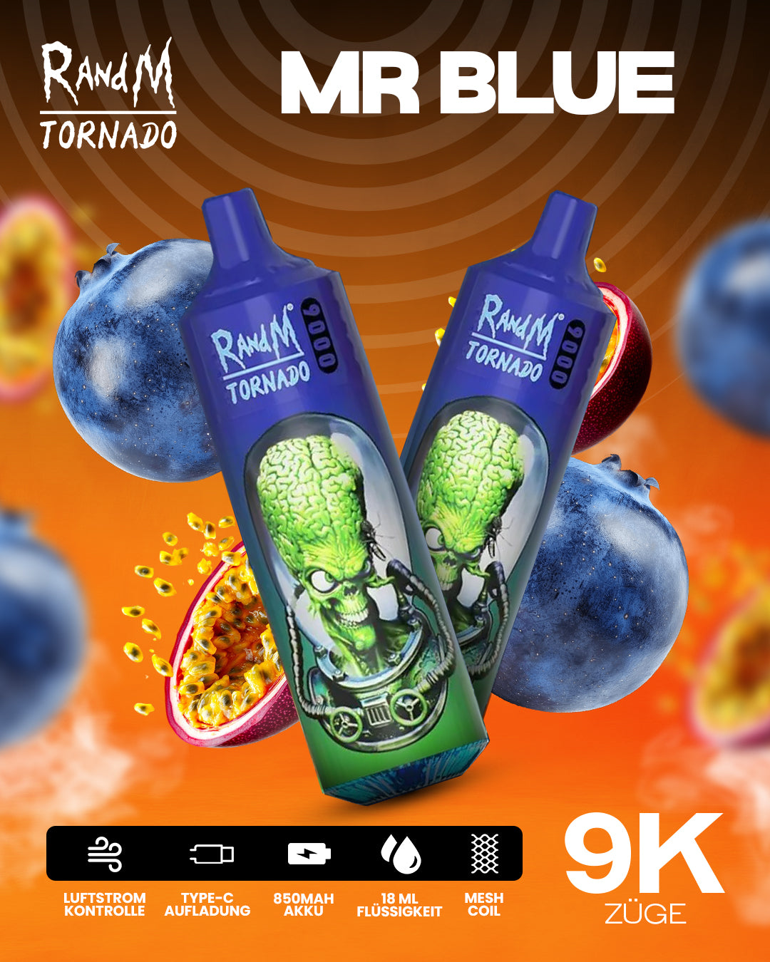 Mr.Blue - RandM Tornado Vape - Offizieller Store