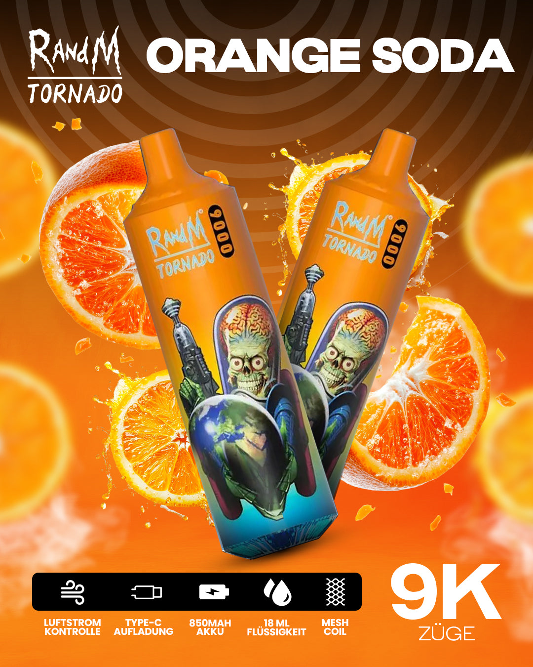 Orange Soda - RandM Tornado Vape - Offizieller Store