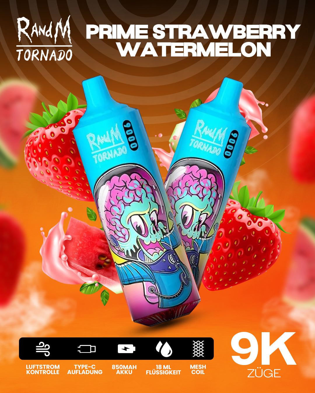 Prime Strawberry Watermelon - RandM Tornado Vape - Offizieller Store
