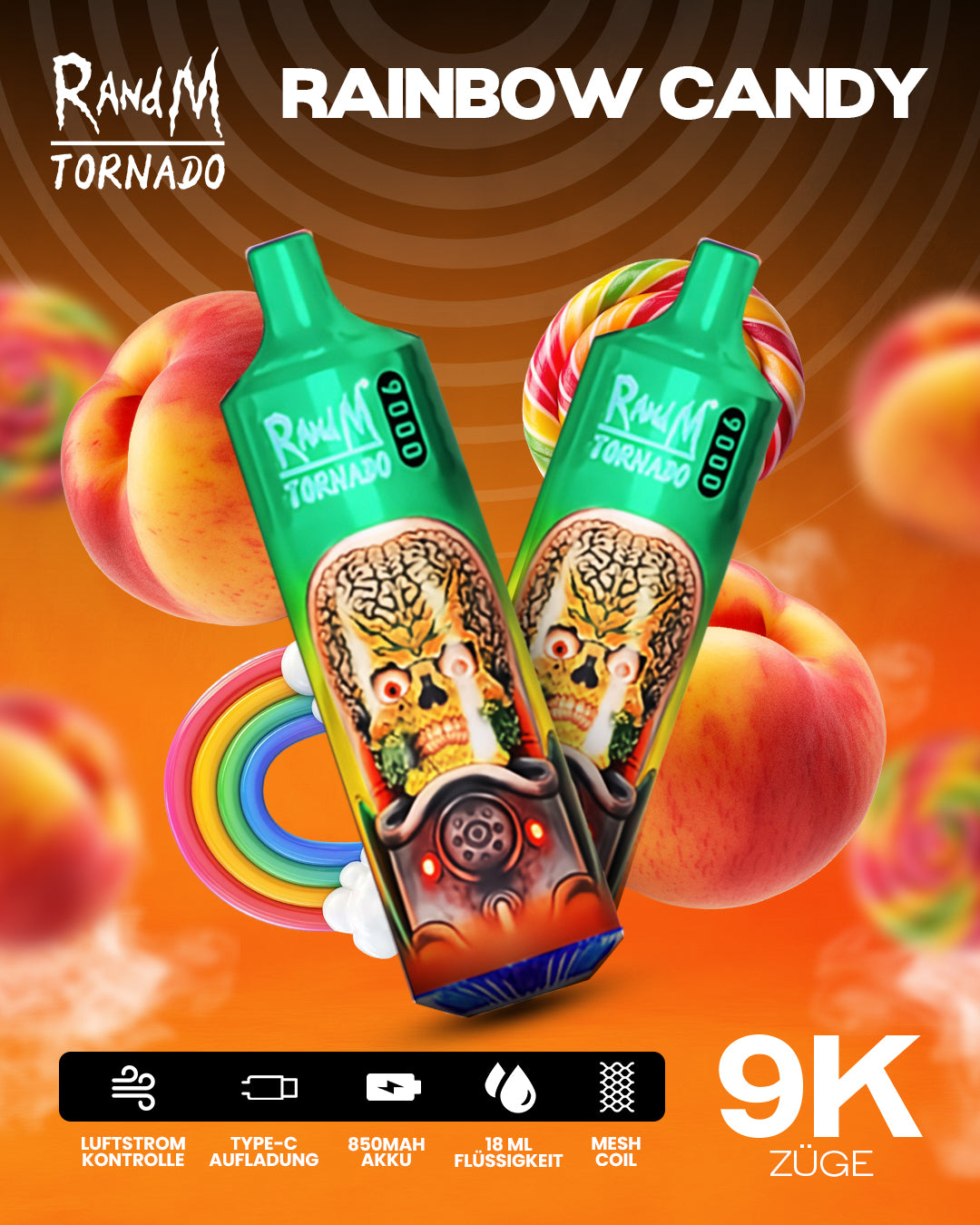Rainbow Candy - RandM Tornado Vape - Offizieller Store