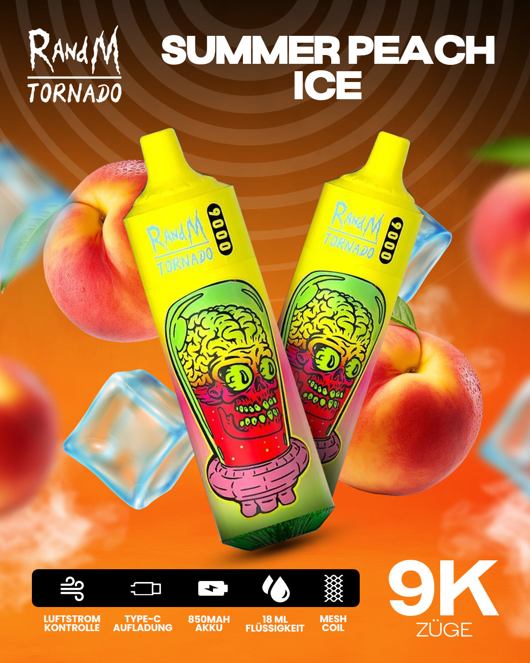 Summer Peach Ice - RandM Tornado Vape - Offizieller Store