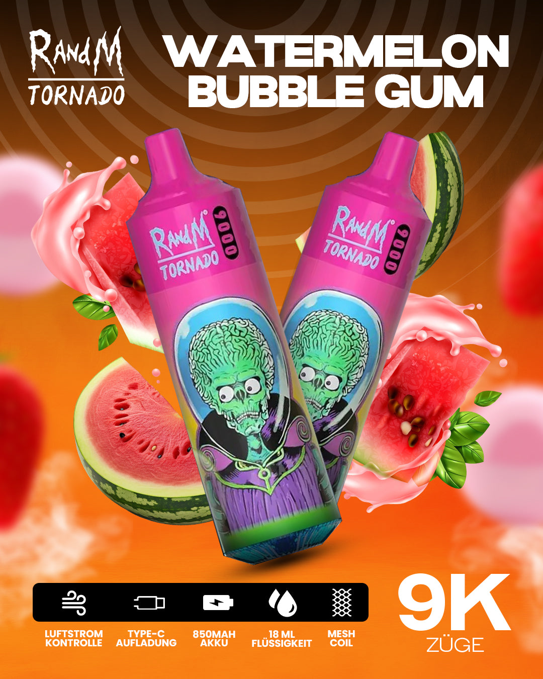 Watermelon Bubblegum - RandM Tornado Vape - Offizieller Store