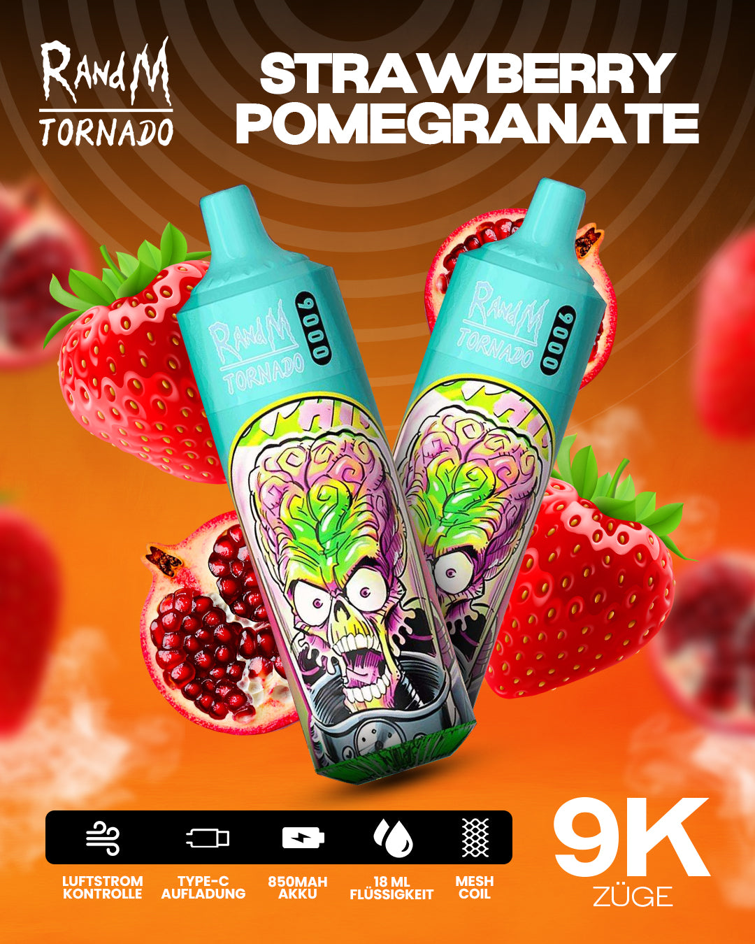 Strawberry Pomegranate - RandM Tornado Vape - Offizieller Store