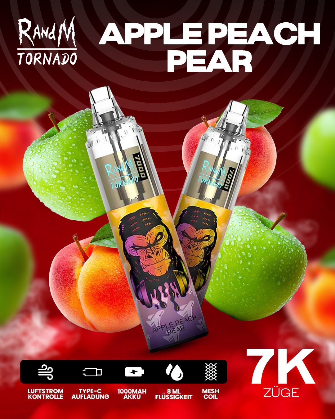 Apple Peach Pear - RandM Tornado Vape - Offizieller Store