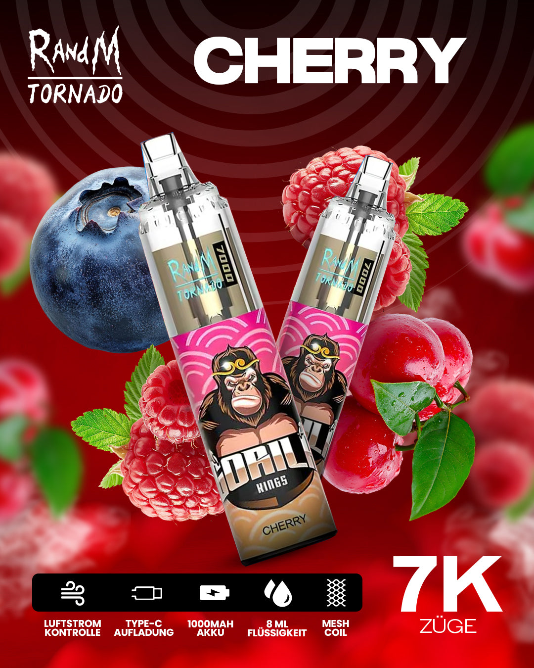 Cherry - RandM Tornado Vape - Offizieller Store