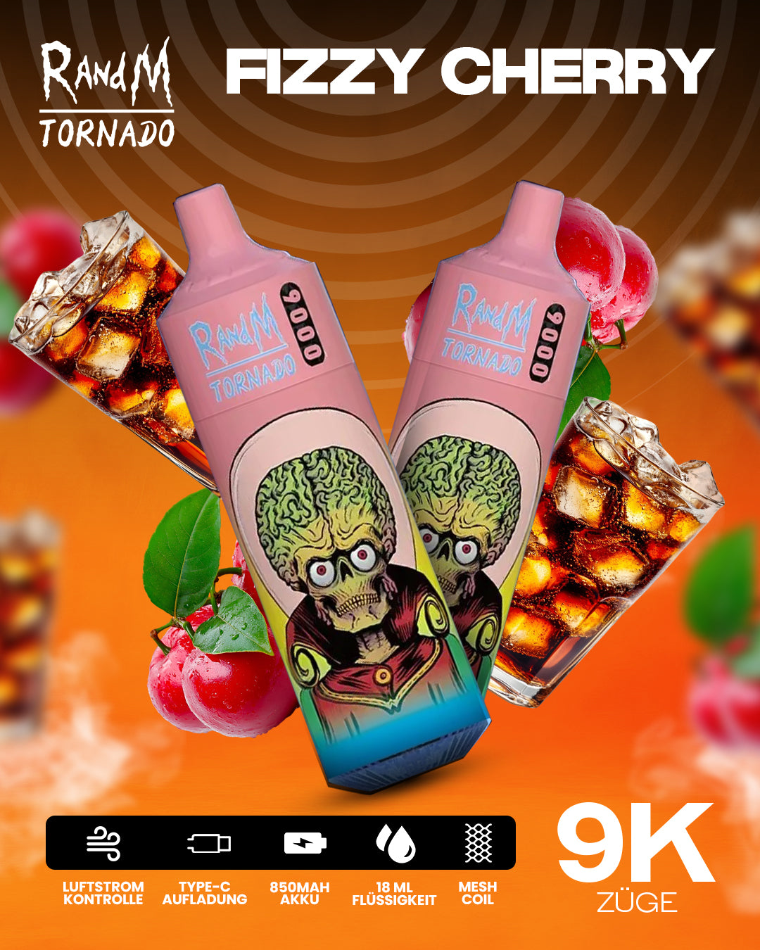 Fizzy Cherry - RandM Tornado Vape - Offizieller Store