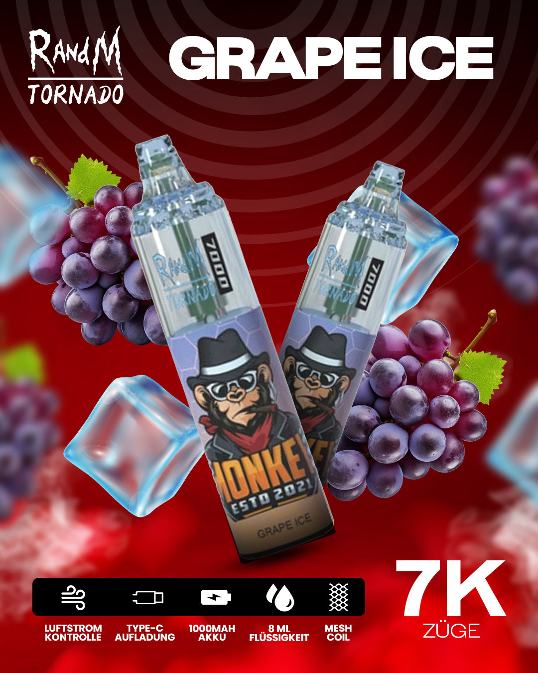 Grape Ice - RandM Tornado Vape - Offizieller Store