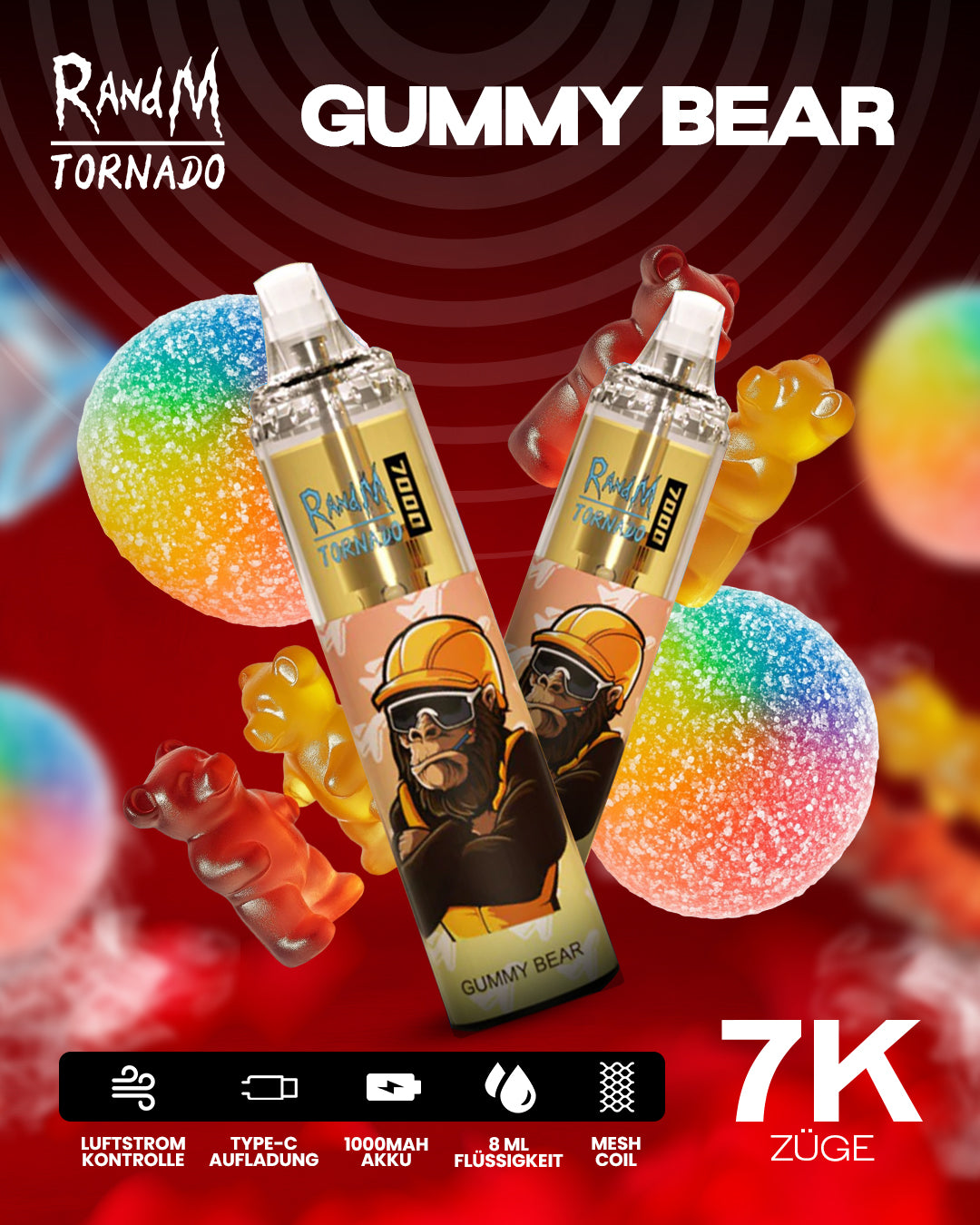Gummybear - RandM Tornado Vape - Offizieller Store