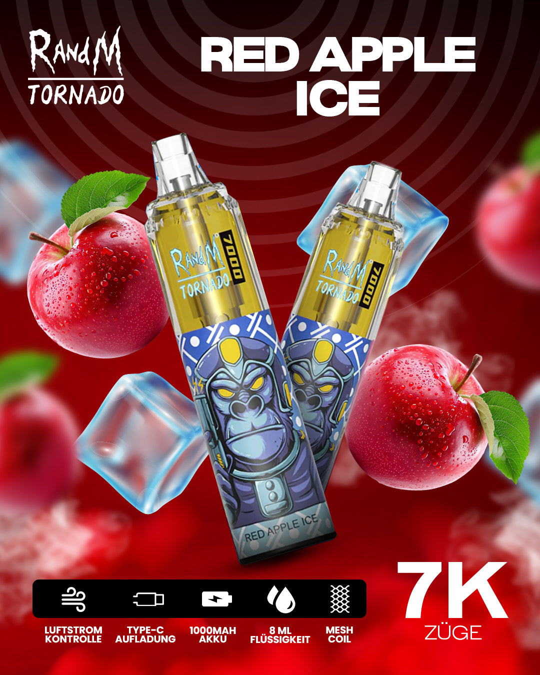 Red Apple Ice - RandM Tornado Vape - Offizieller Store