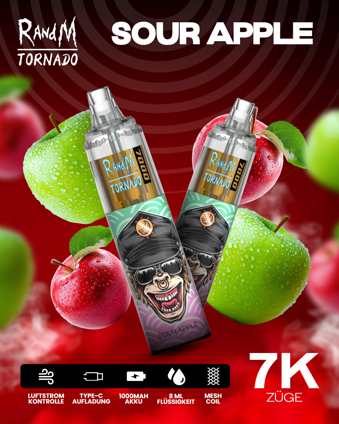 Sour Apple - RandM Tornado Vape - Offizieller Store
