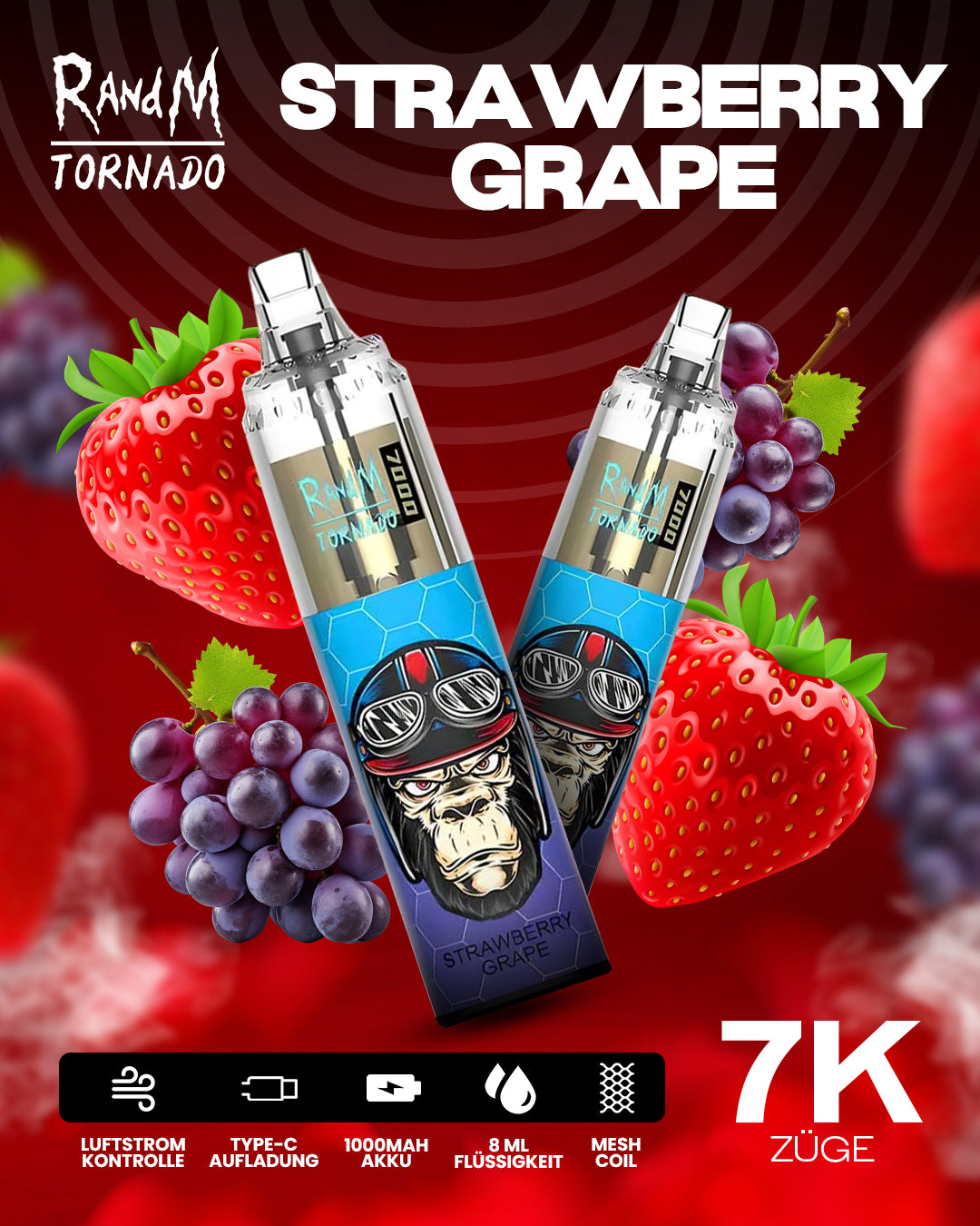 Strawberry Grape - RandM Tornado Vape - Offizieller Store