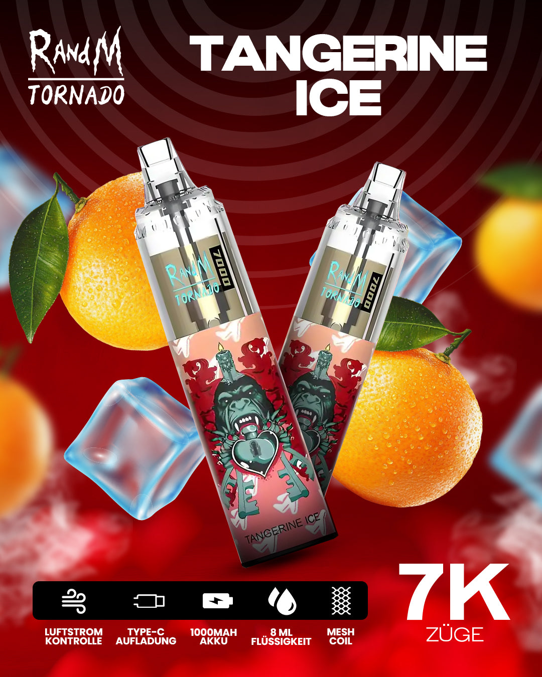 Tangerine Ice - RandM Tornado Vape - Offizieller Store