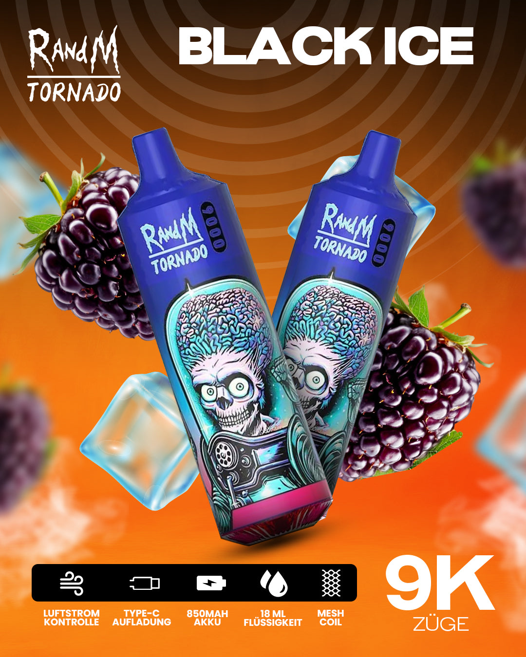 Black Ice - RandM Tornado Vape - Offizieller Store