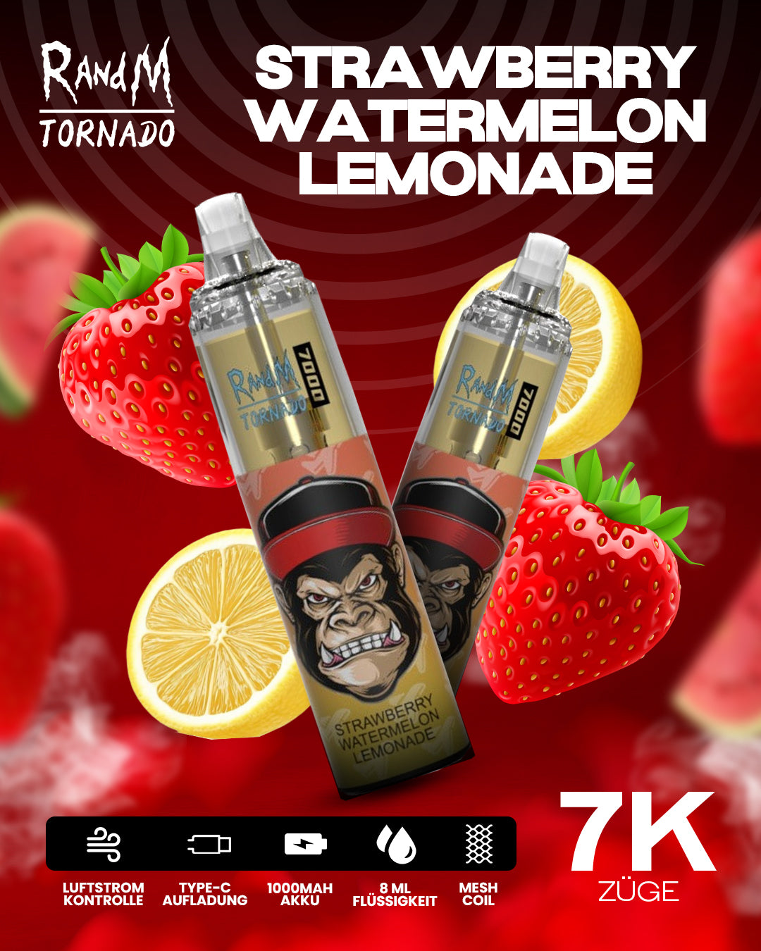 Strawberry Watermelon Lemonade - RandM Tornado Vape - Offizieller Store