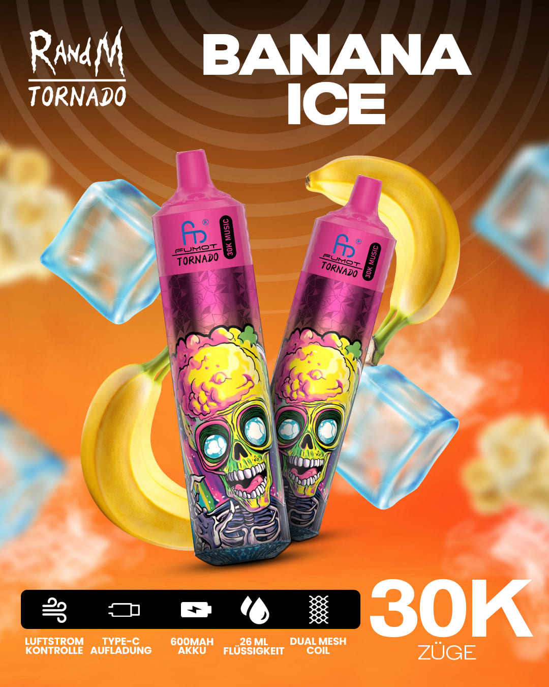 Tornado Vape 30000 - Banana Ice