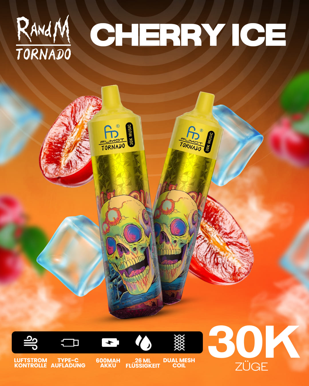 Tornado Vape 30000 - Cherry Ice