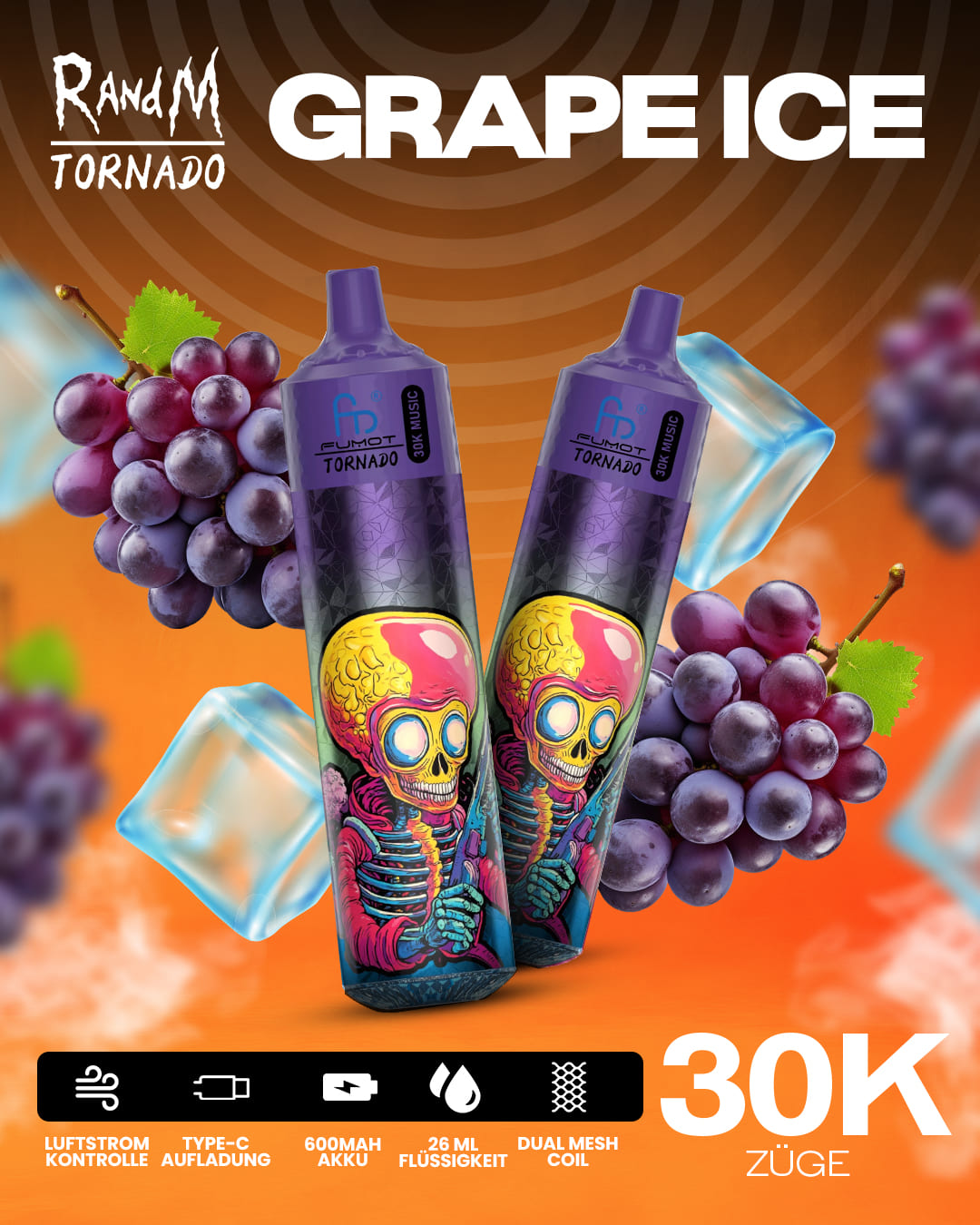 Tornado Vape 30000 - Grape Ice