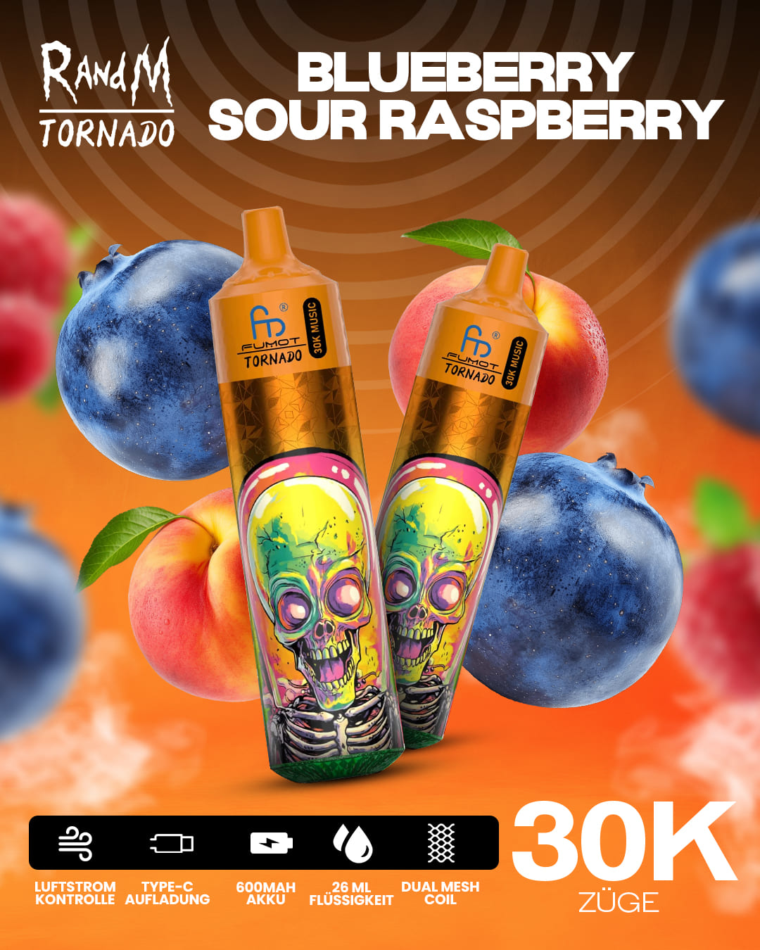 Tornado Vape 30000 - Blueberry Sour Raspberry