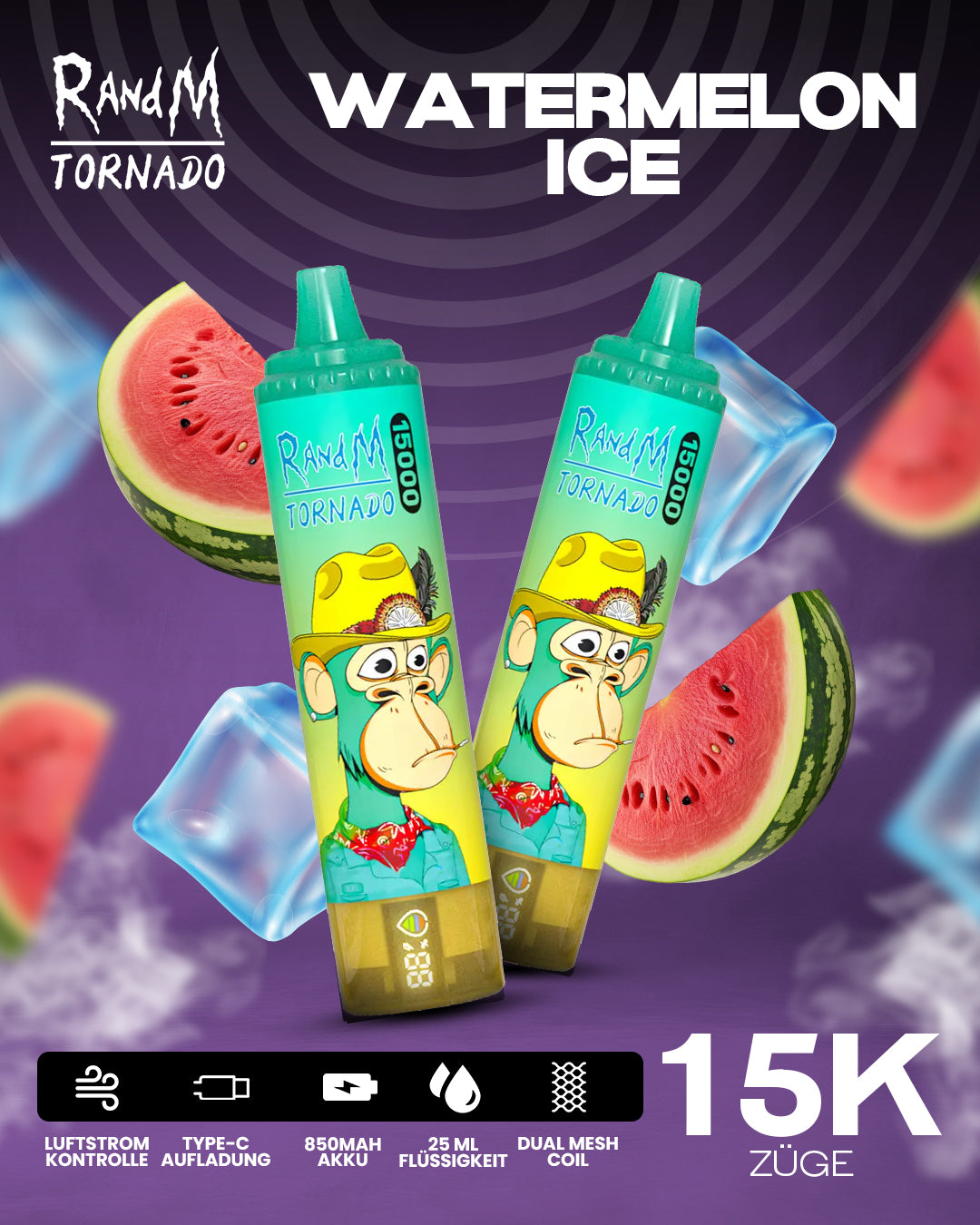 Watermelon Ice - RandM Tornado Vape - Offizieller Store