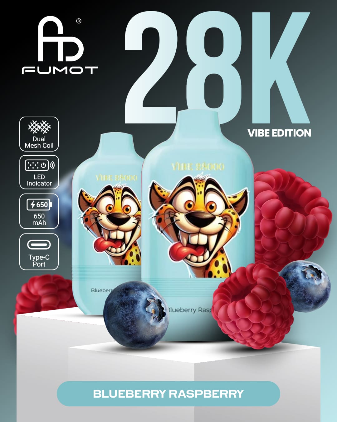Fumot Vibe 28000 - Blueberry Raspberry