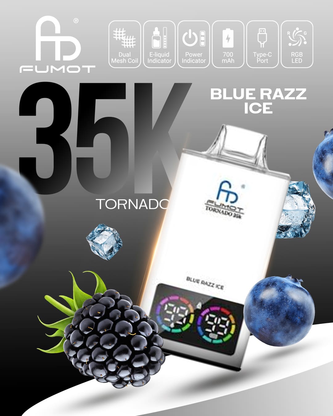 Fumot Tornado 35K - Blue Razz Ice
