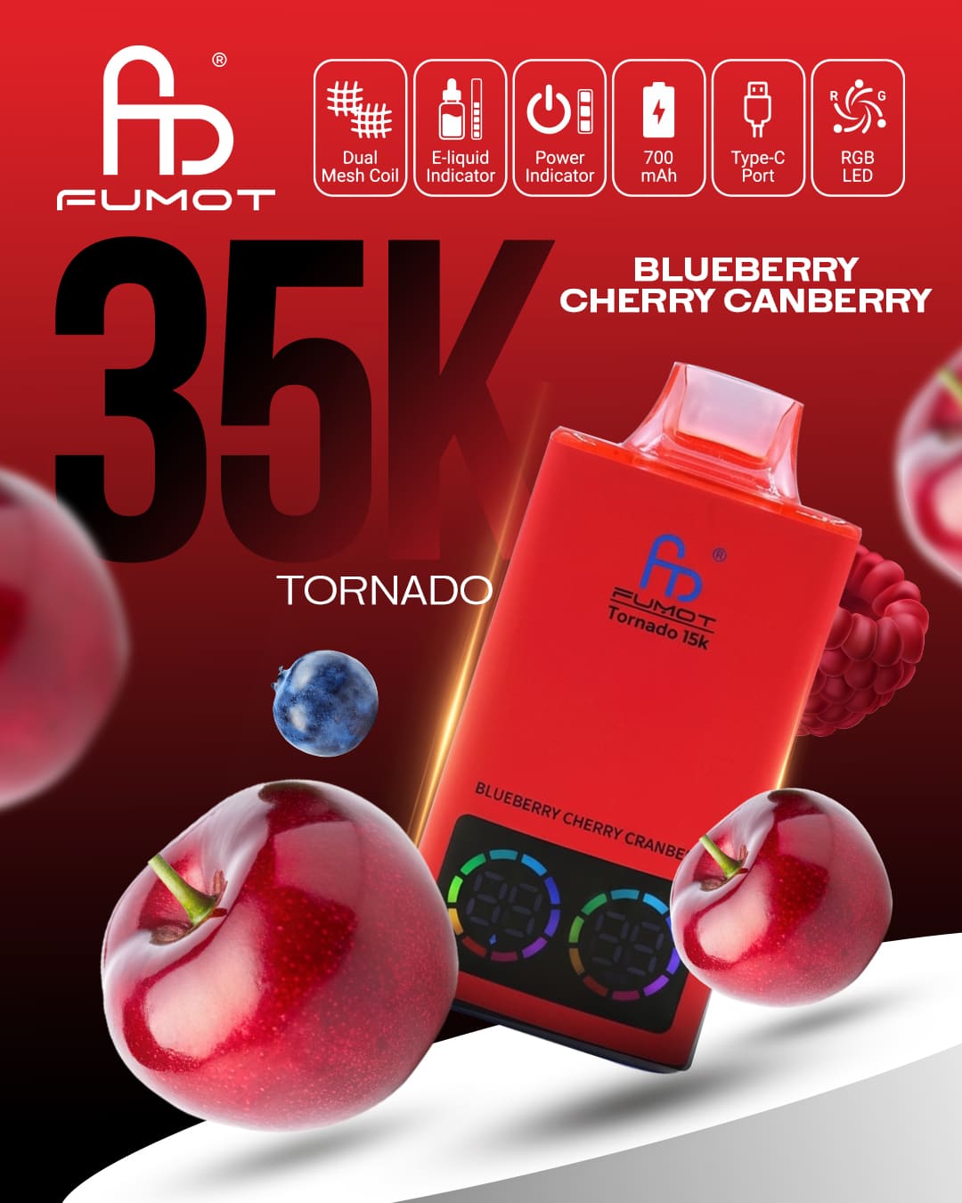 Fumot Tornado 35K - Blueberry Cherry Cranberry