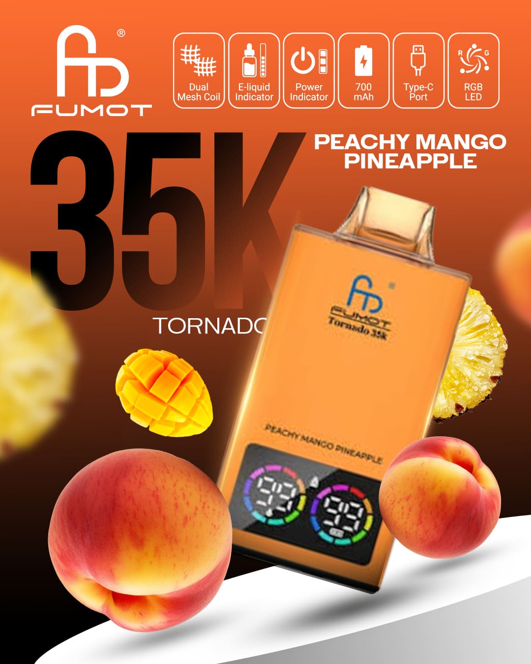 Fumot Tornado 35K - Peachy Mango Pineapple