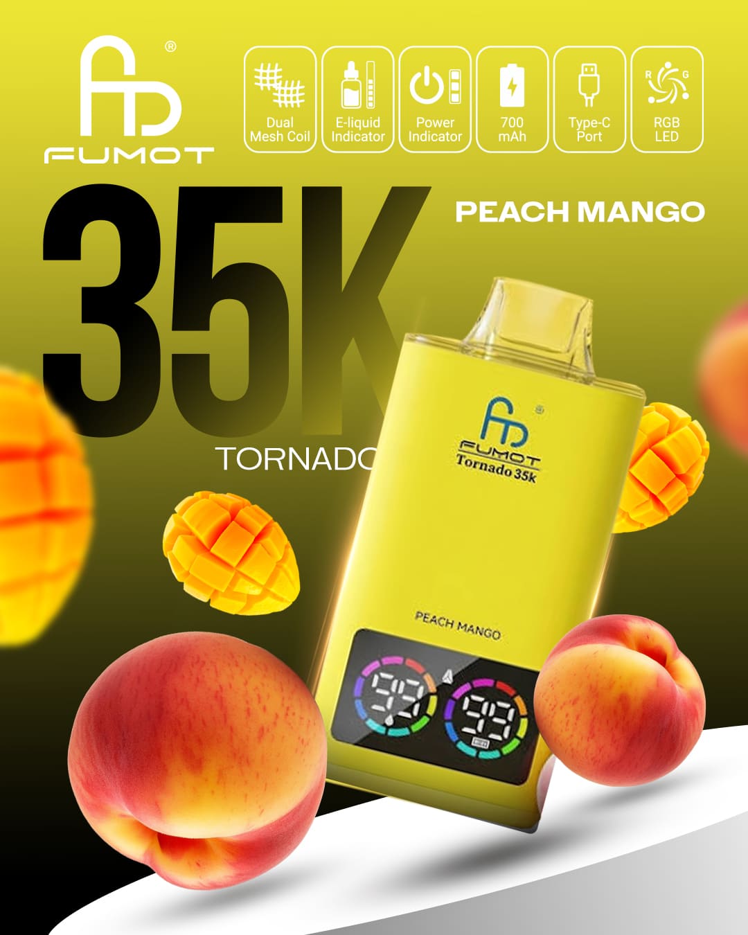 Fumot Tornado 35K - Peach Mango
