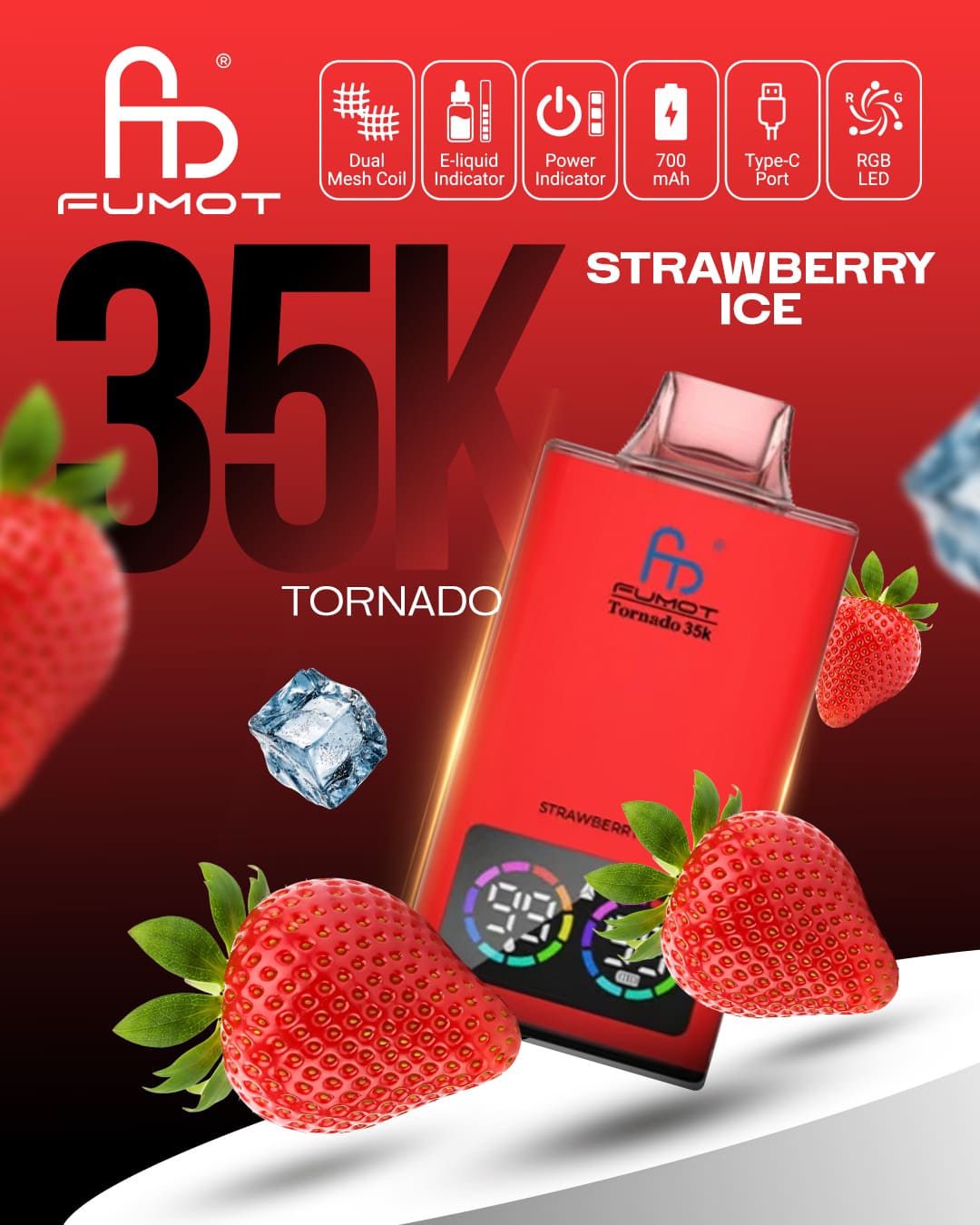 Fumot Tornado 35K - Strawberry Ice