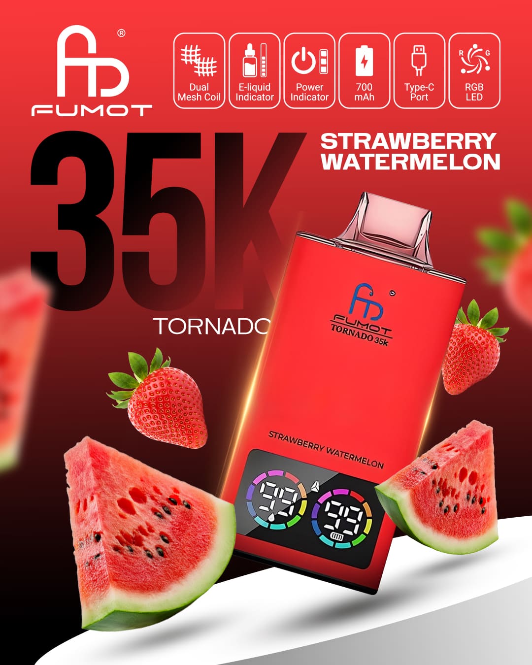 Fumot Tornado 35K - Strawberry Watermelon