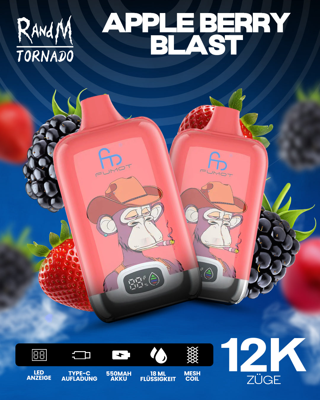 Apple Berry Blast - RandM Tornado Vape - Offizieller Store