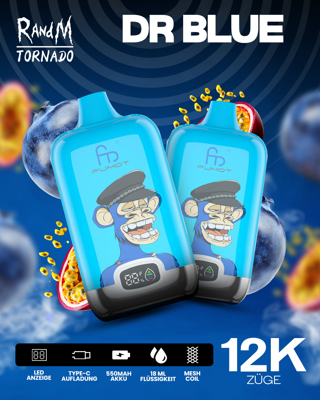 Dr.Blue - RandM Tornado Vape - Offizieller Store