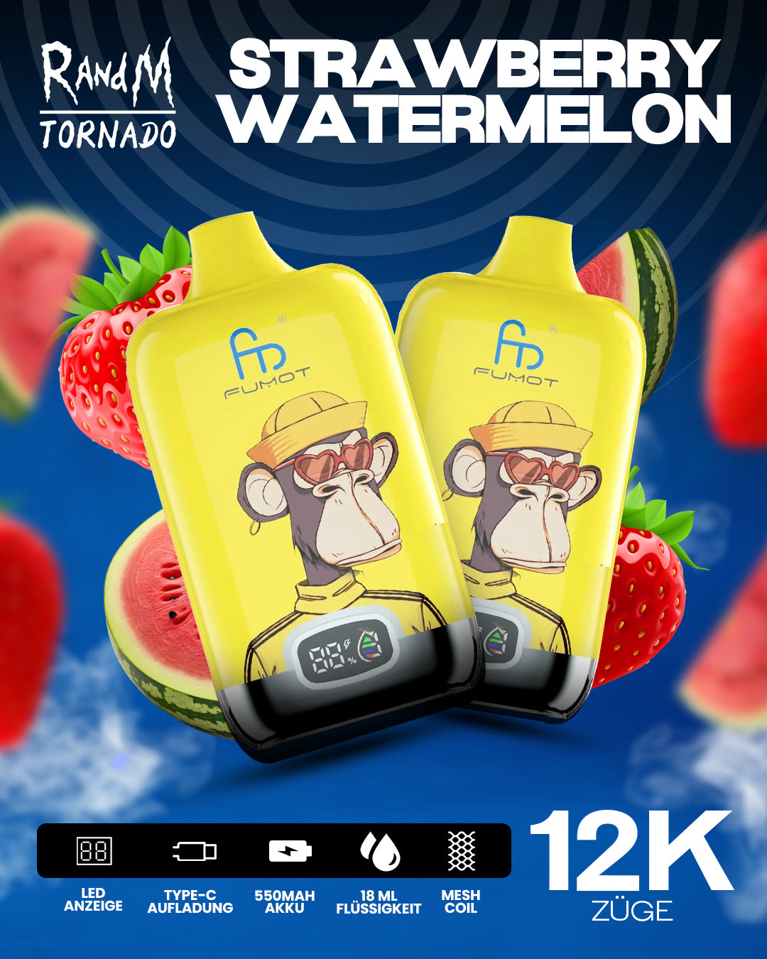 Strawberry Watermelon - RandM Tornado Vape - Offizieller Store