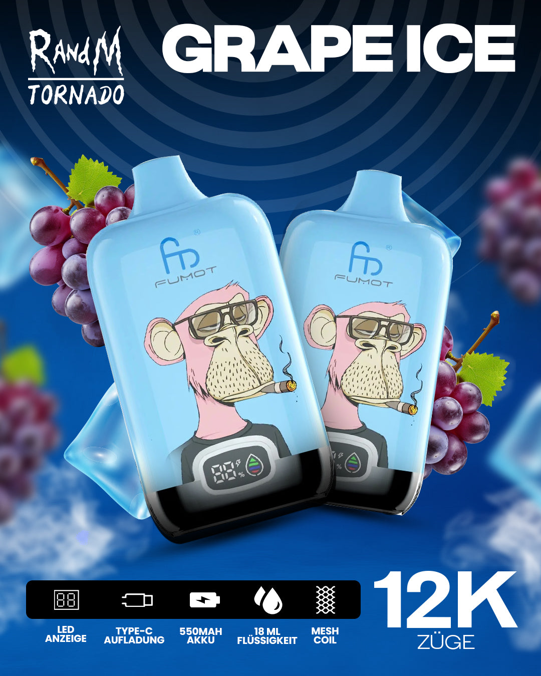 Grape Ice - RandM Tornado Vape - Offizieller Store