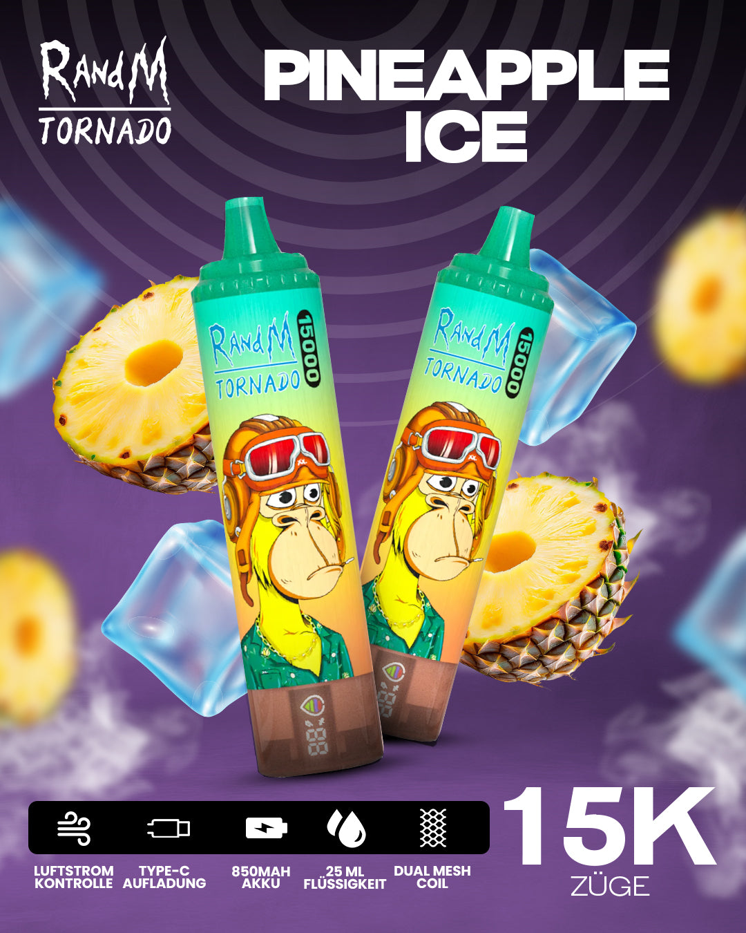 Pineapple Ice - RandM Tornado Vape - Offizieller Store