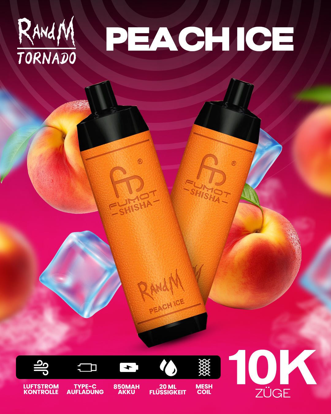 Peach Ice - RandM Tornado Vape - Offizieller Store