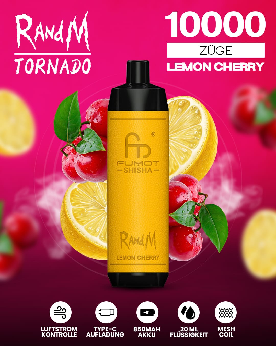 RandM Shisha 10000 - Lemon Cherry