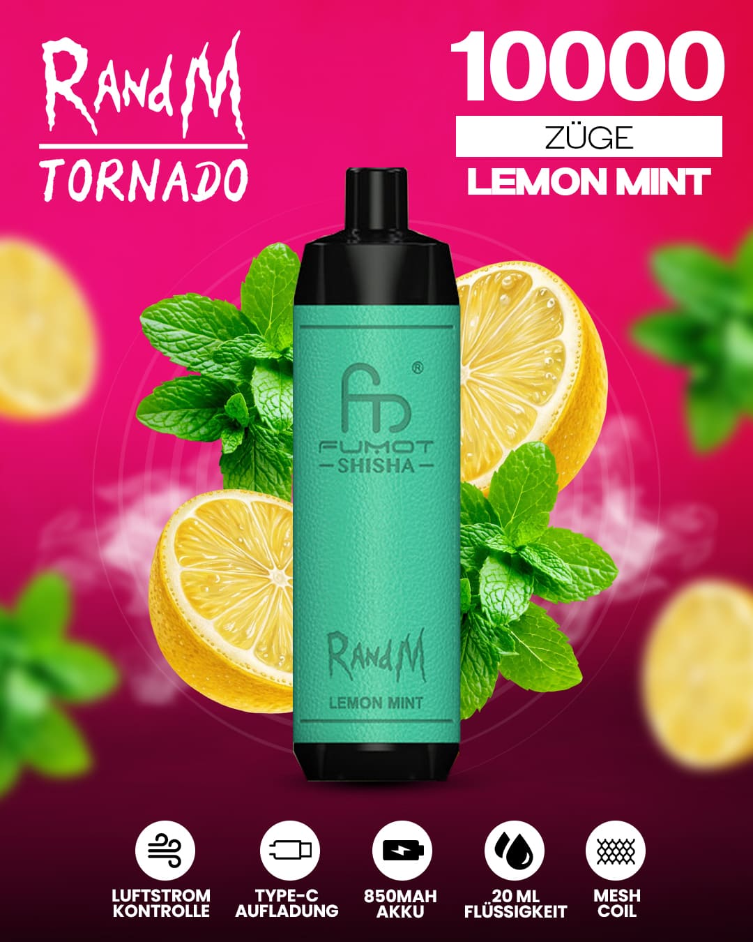 RandM Shisha 10000 - Lemon Mint