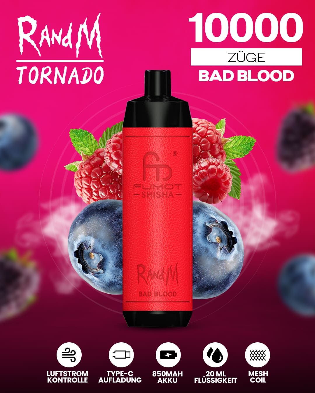 RandM Shisha 10000 - Bad Blood
