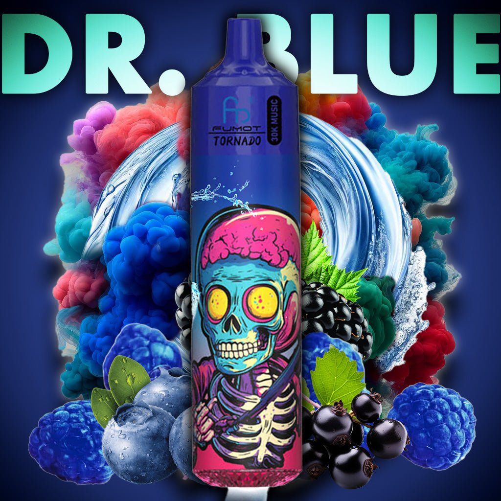 RandM Tornado 30000 - Dr. Blue Einweg-Vape mit 30.000 Zügen und intensivem blauen Fruchtmix-Geschmack