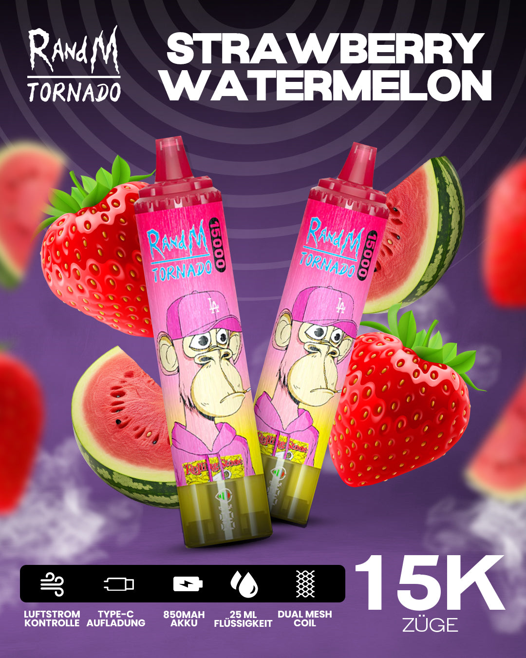 Strawberry Watermelon - RandM Tornado Vape - Offizieller Store