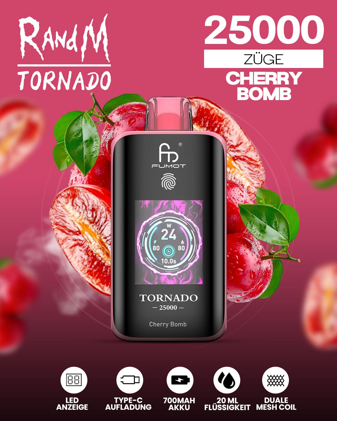 Tornado Vape 25000 - Cherry Bomb