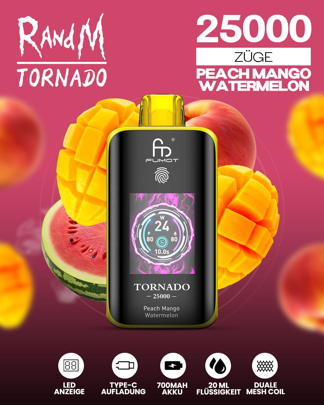 Tornado Vape 25000 - Peach Mango Watermelon