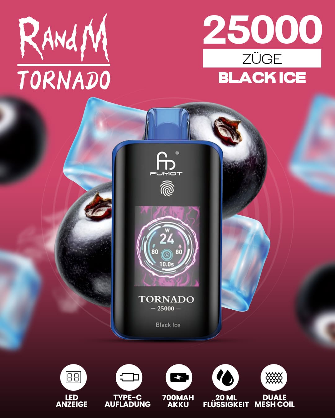 Tornado Vape 25000 - Black Ice